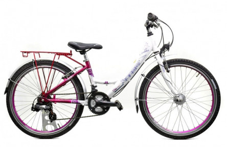 Подростковый велосипед Boomer Giulia 301 24" XS бело-розовый Б/У